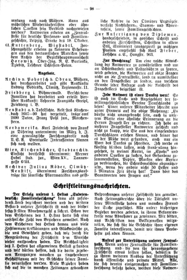 Schriftleitungsnachrichten - 1