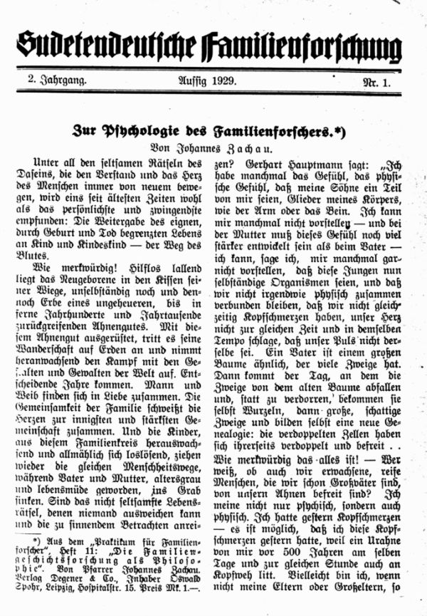 Zur Psychologie des Familienforschers - 1