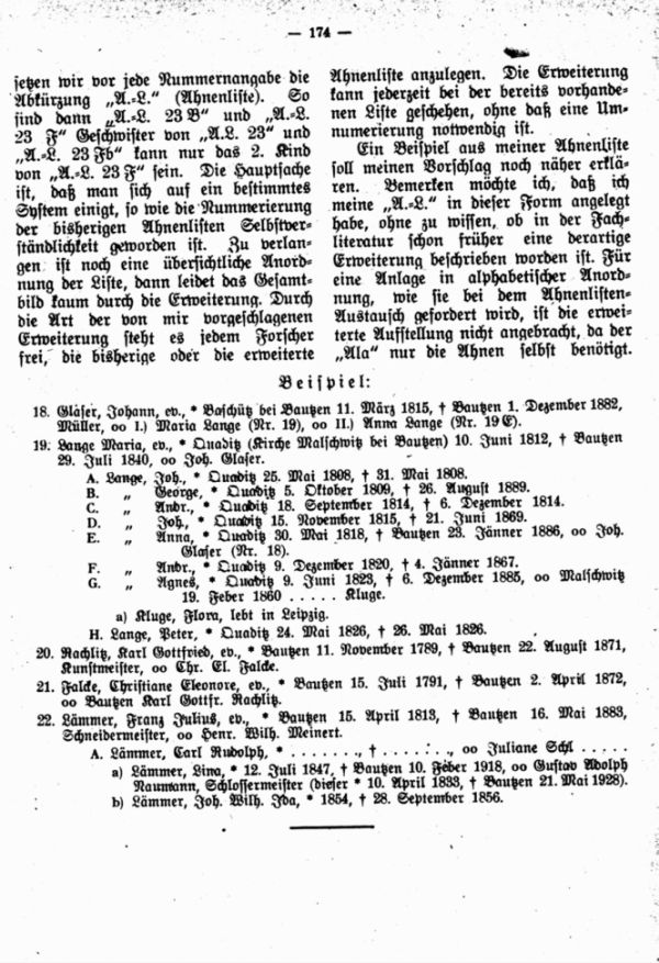 Erweiterte Ahnenlisten - 2