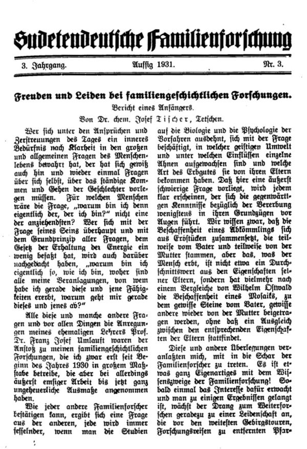 Freuden und Leiden bei familiengeschichtlingen Forschungen - 1