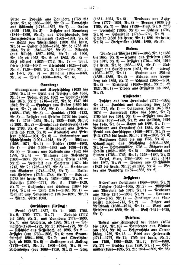 Familiennamen der Rosenberger Gegend - 2