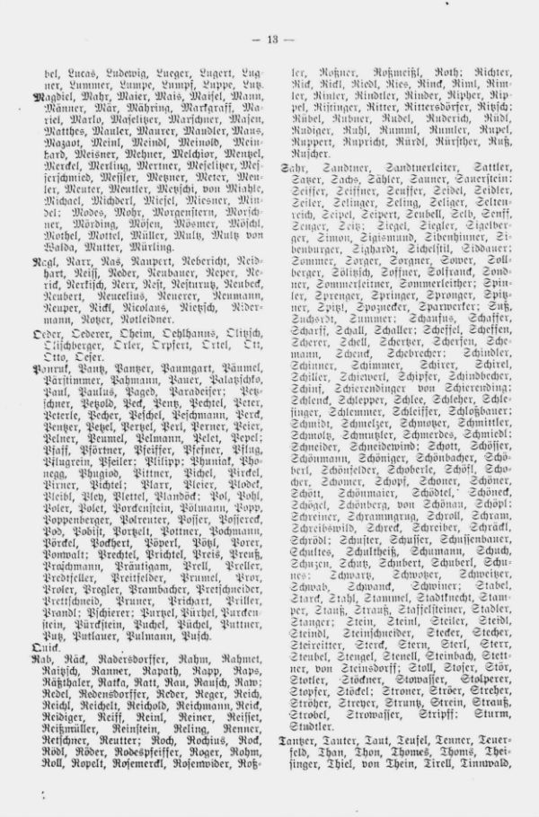 Die Familiennamen der Stadt Schönfeld, Bezirk Elbogen, von 1552-1660, 1710-1750 - 3