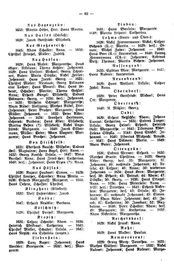 Evangelische Taufen Egerländischer Kinder im Kirchbuch zu Schönberg am Kapellenberg 1628-1654 - 3