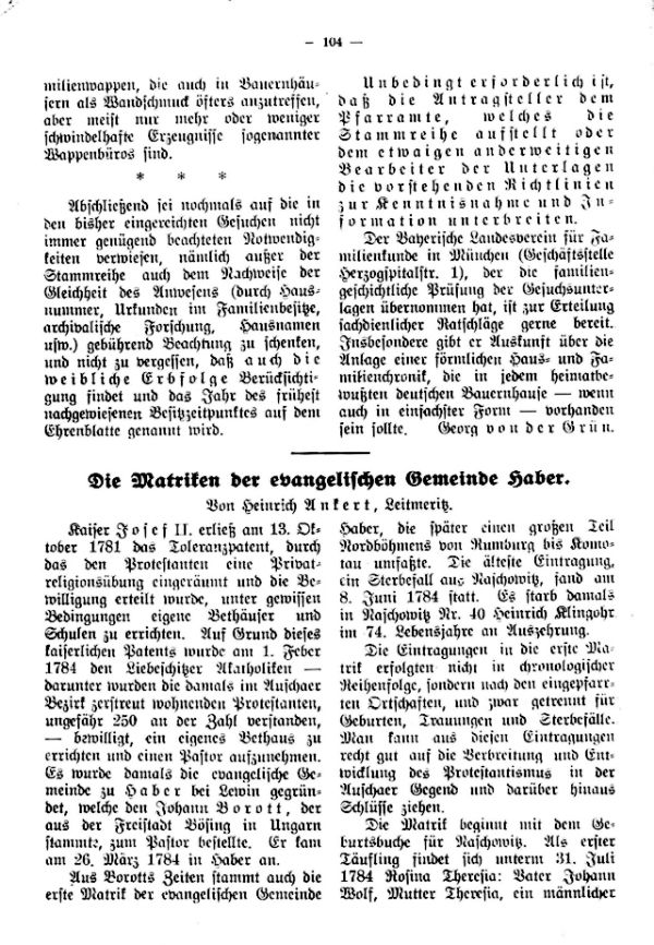 Die Matriken der evangelischen Gemeinde Haber - 1