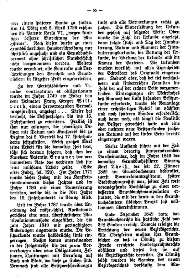 Familiengeschichtliche Quellen in Olmütz (I. Die Grundbücher) - 2