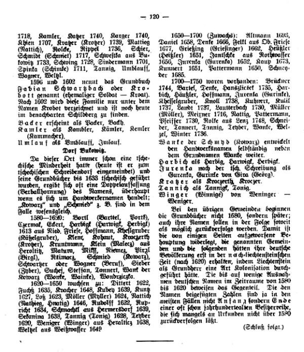 Friesetaler Namen aus den ältesten Grundbüchern (1580-1750) - 2