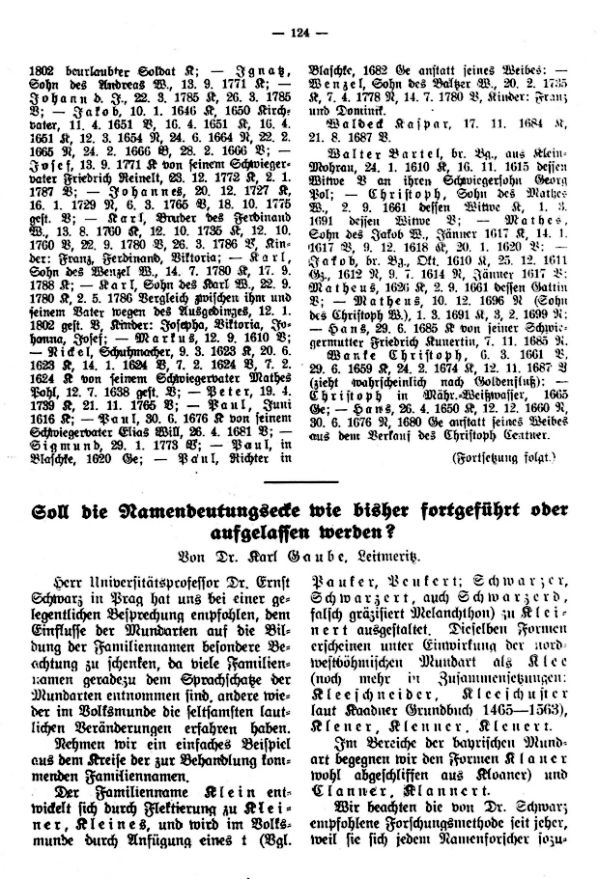 Soll die Namensdeutungsecke wie bisher fortgeführt oder aufgelassen werden? - 1