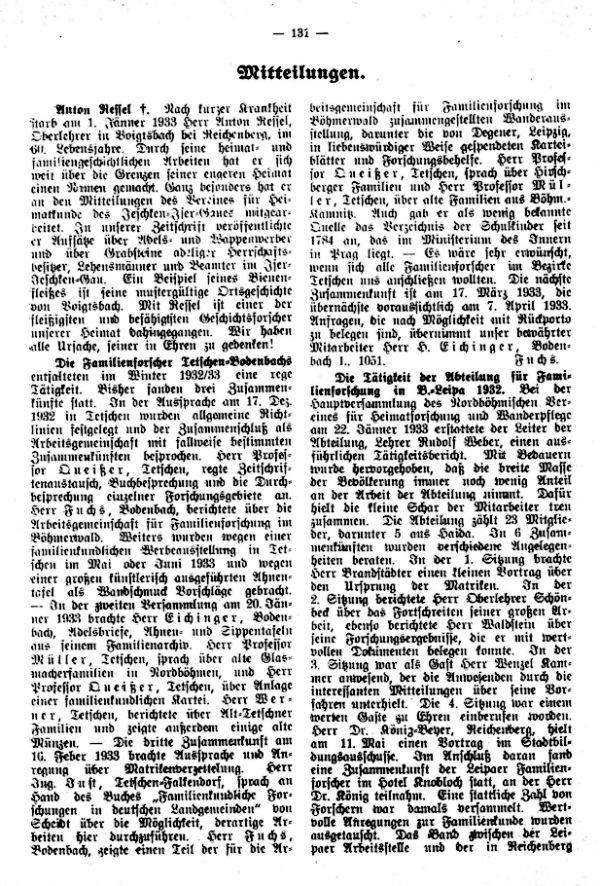 Mitteilungen - Anton Ressel +