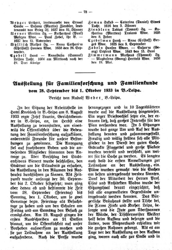 Ausstellung für Familienforschung und Familienkunde - 1