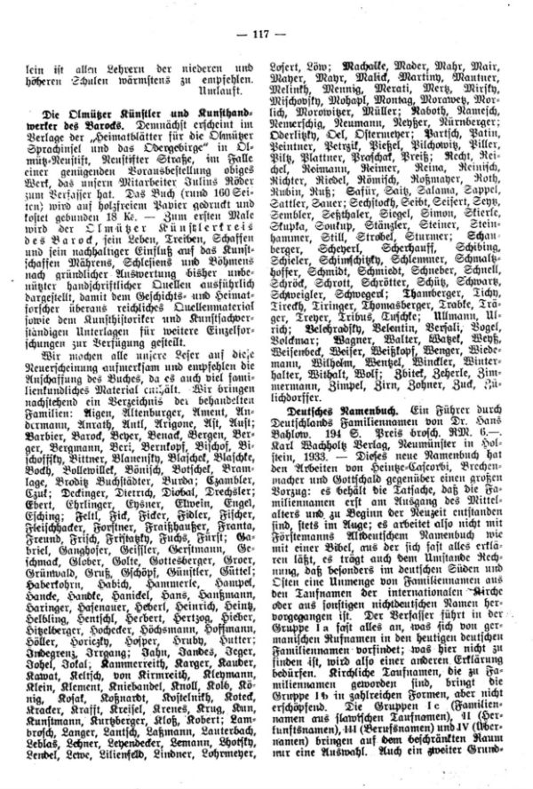 Die Olmützer Künstler und Kunsthandwerker des Barocks