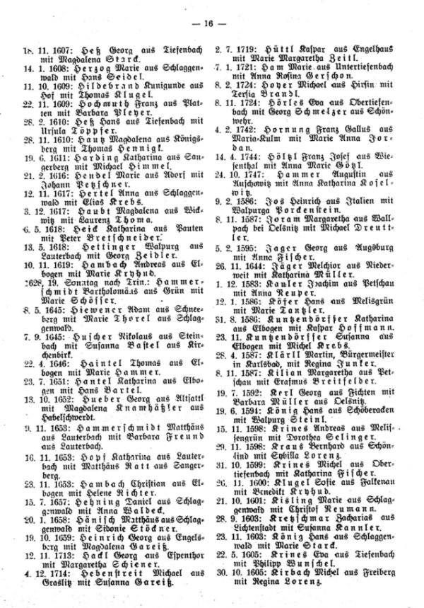 Fremde Brautleute aus der Traumatrik der Pfarre Schönfeld, Bez. Elbogen, Westböhmen (1577-1749) - 4