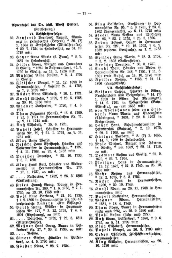 Ahnentafeln bekannter Sudetendeutscher: 26. Der Musikschriftsteller Dr. Adolf Seifert, Asch-Stuttgart - 2
