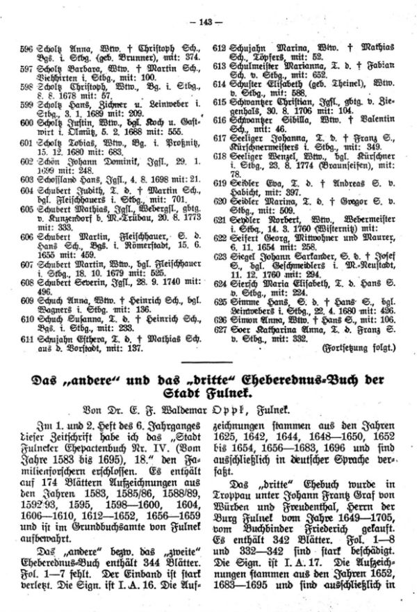 Das 'andere' und das 'dritte' Eheberednus-Buch der Stadt Fulnek - 1