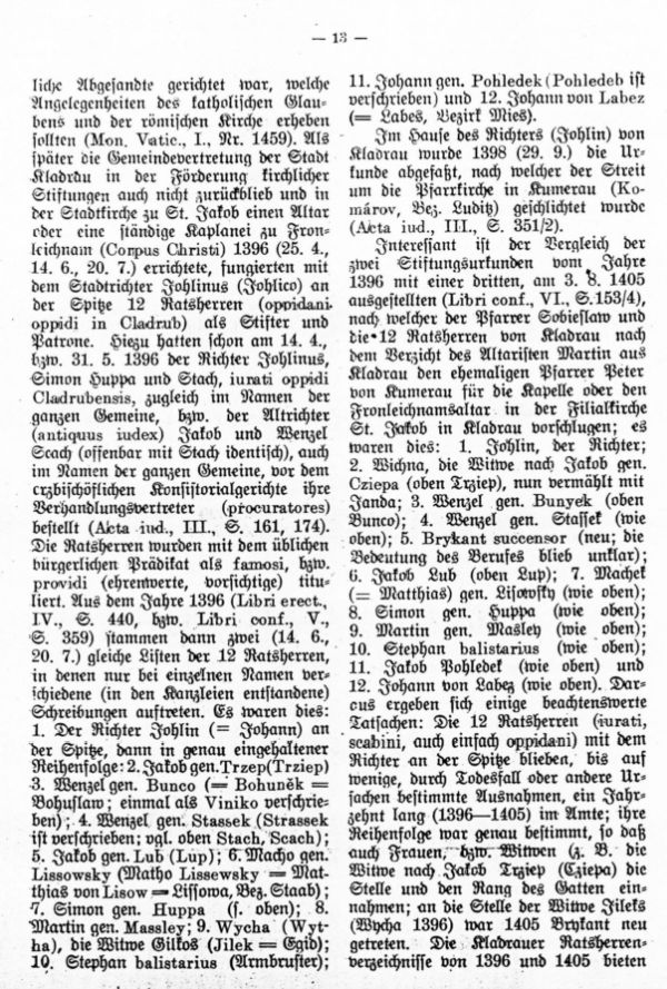 Die ältesten Bürger- und Rathherrennamen der Stadt Kladrau - 3