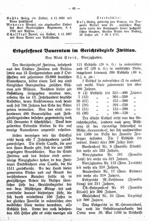 Zufallsfunde in der ältesten Reichenauer Tauf-, Trau- und Sterbematrik (1611-1718) - 2