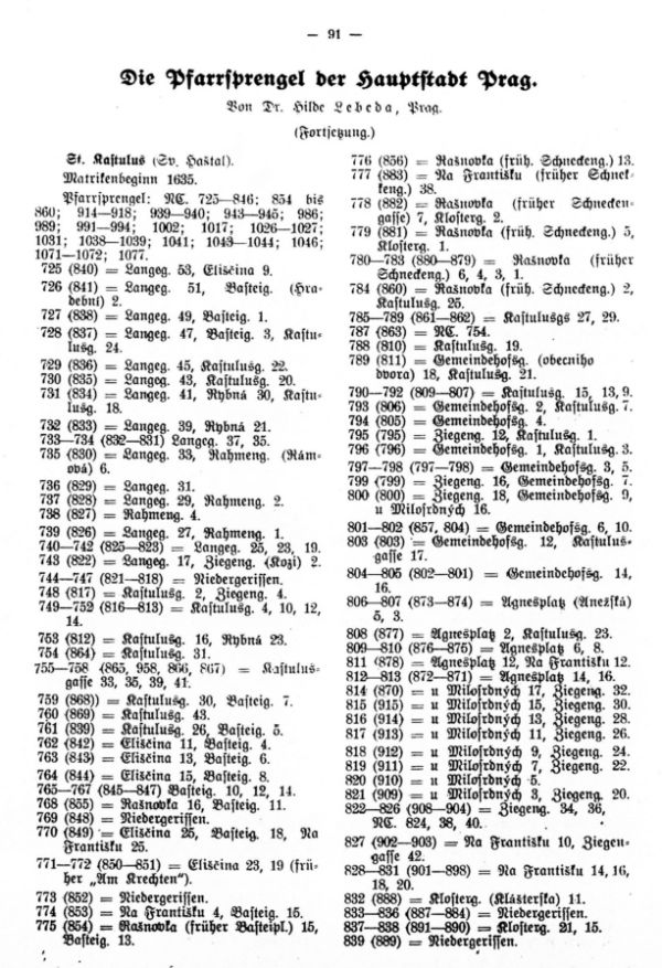 Die Pfarrsprengel der Hauptstadt Prag - 1