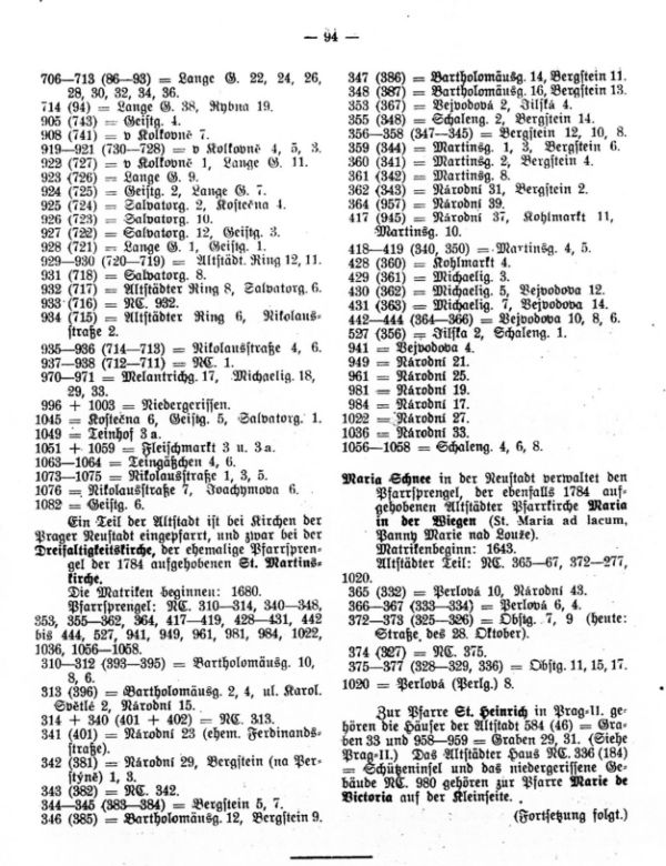 Die Pfarrsprengel der Hauptstadt Prag - 4