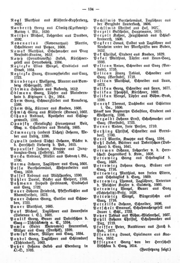 Saazer Neubürger (1571-1726) - 4