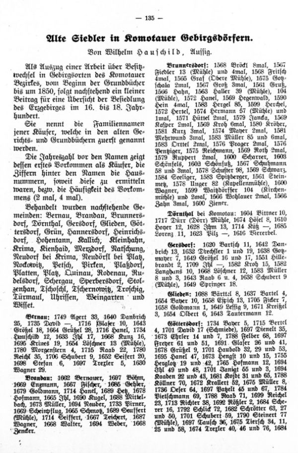 Alte Siedler in Komotauer Gebirgsdörfern - 1