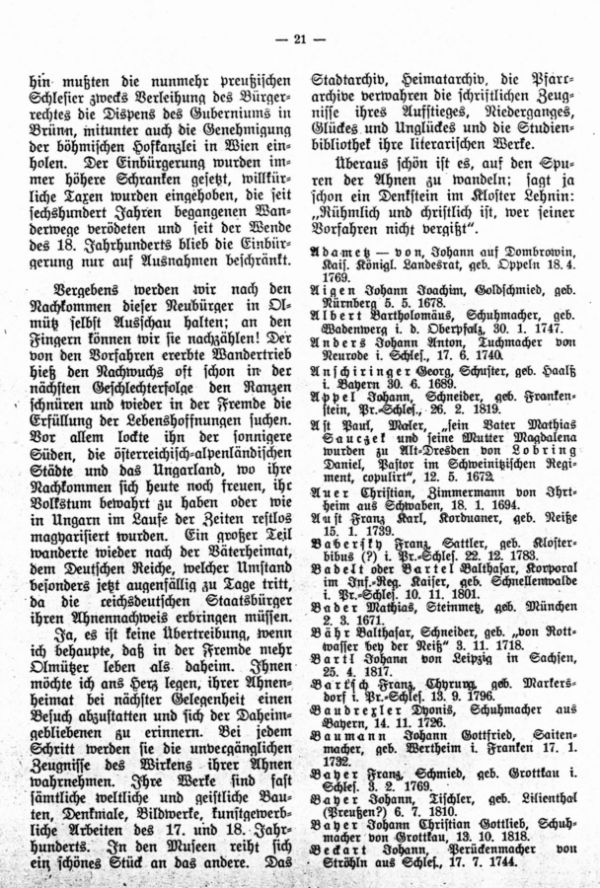 Olmützer Neubürger aus Deutschland 1668-1848 - 2