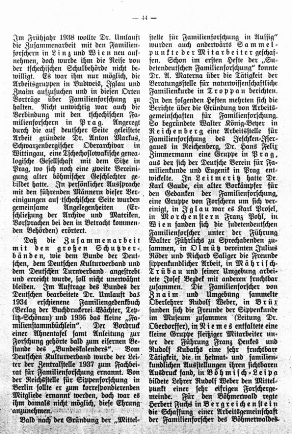 Rückblick auf die Tätigkeit der Zentralstelle für sudetendeutsche Familienforschung - 4