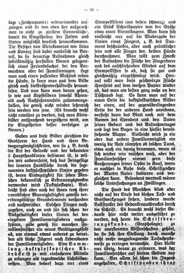 Die Hand in der Familienforschung - 2