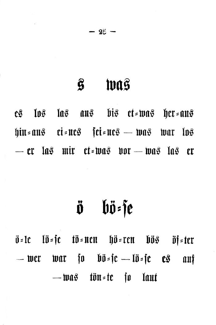 Deutsche Fibel -s / ö (Druckschrift)