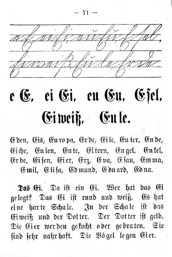 Deutsche Fibel -E (Schreibschrift /Druckschrift)