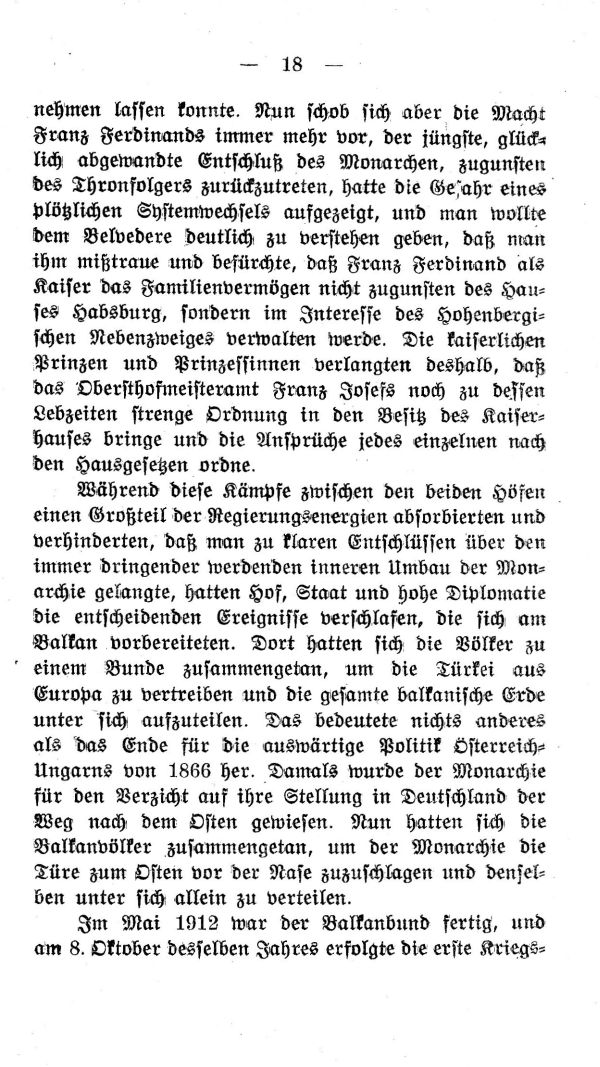 I.  Kapitel: Hinter den Kulissen der Hof- und Hauspolitik von 1912-1914